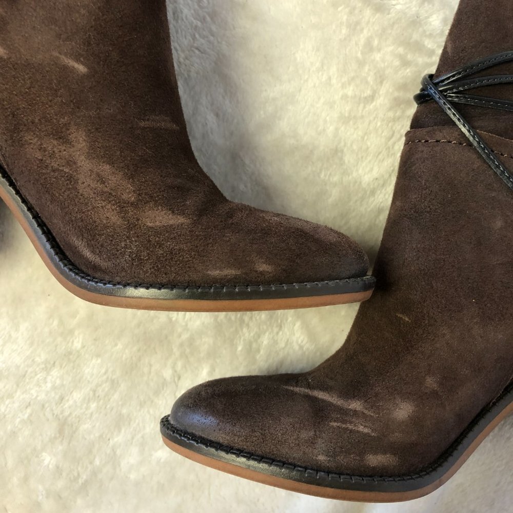 FRANCO SARTO Edaline Brown Ankle Booties Size 7 - Picture 8 of 12